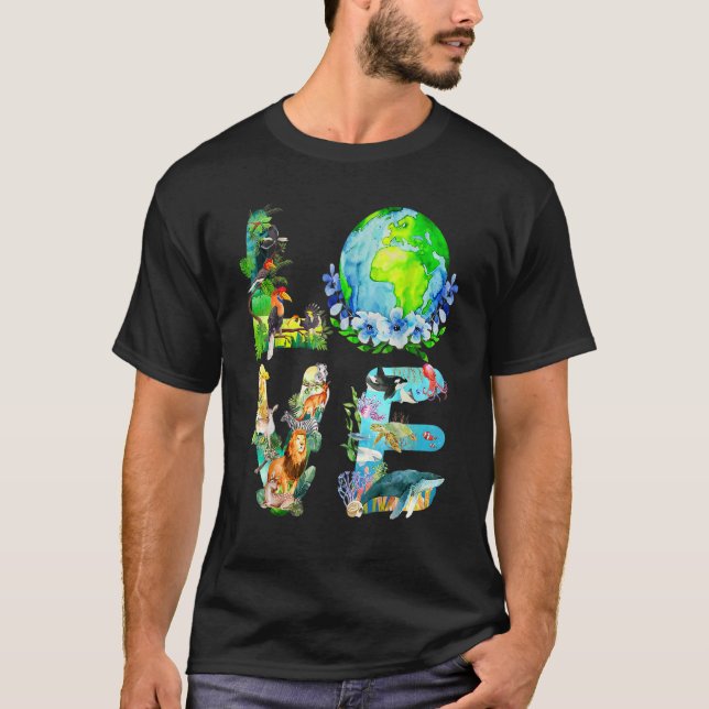 Liebe Welterdtag 2022 Planetenumgebung für T-Shirt (Vorderseite)