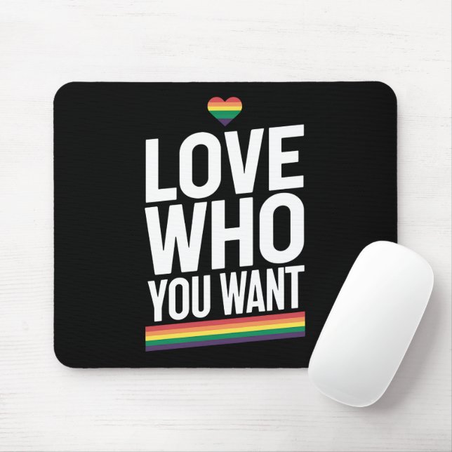 Liebe Wen Du Willst Regenbogen Schwule Pride Flagg Mousepad (Mit Mouse)