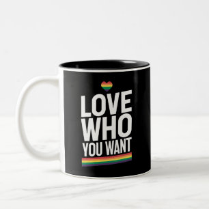 Liebe Wen Du Willst Regenbogen Schwulenstolzflagge Zweifarbige Tasse
