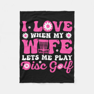 Liebe, wenn meine Frau mich Retro Disc Golf spiele Fleecedecke