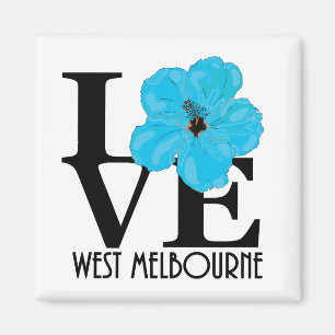 LIEBE West Melbourne (blauer Hibiskus) Magnet