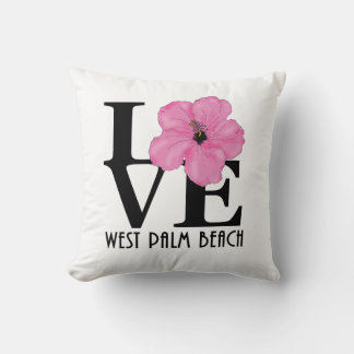 LIEBE West Palm Beach Florida Rosa Hibiskus Kissen