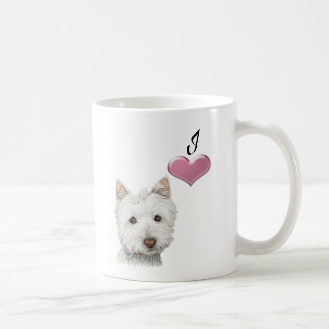 Liebe Westie Hundekunst-Tasse Kaffeetasse (Rechts)
