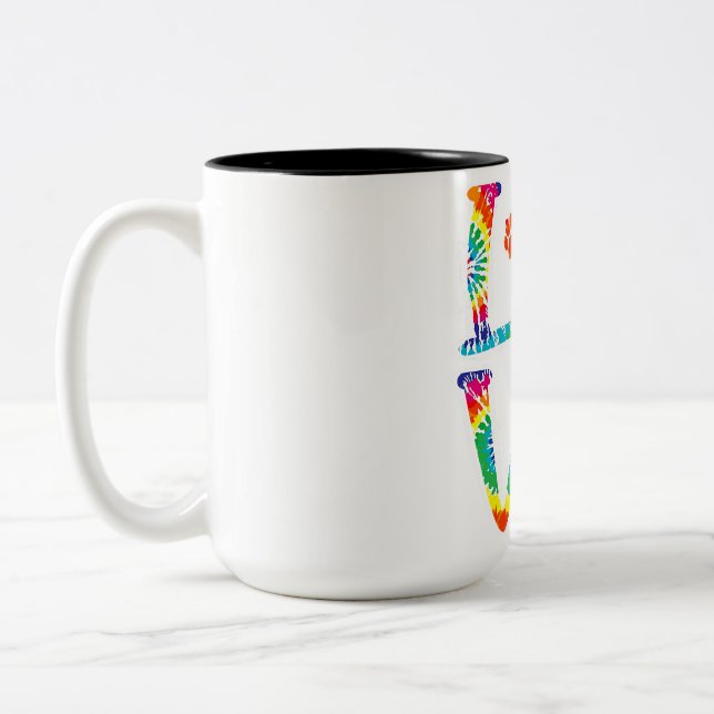 Liebe Whippet Gefärbte Krawatte Regenbogen | Hund  Zweifarbige Tasse (Links)