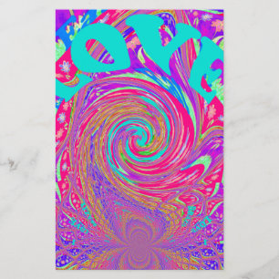 Liebe Whirlpool faszinierend Cyan Text Art Graphic Briefpapier