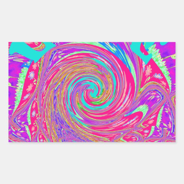 Liebe Whirlpool faszinierend Cyan Text Art Graphic Rechteckiger Aufkleber (Vorderseite)