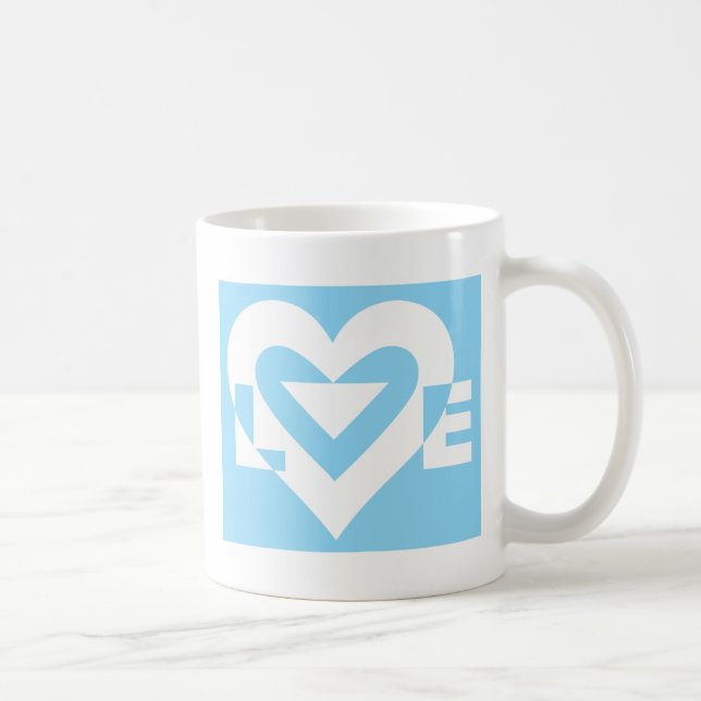 Liebe White auf Blue Kaffeetasse (Rechts)
