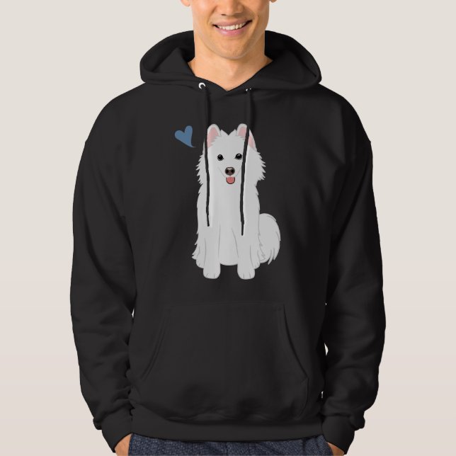 Liebe White Pomsky Spitz Husky Hoodie (Vorderseite)