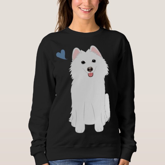Liebe White Pomsky Spitz Husky Sweatshirt (Vorderseite)