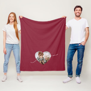 Liebe White Script Herz Foto Rot Fleecedecke