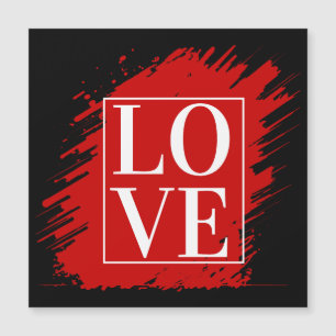 LIEBE WHITE TYPOGRAPHY RED ART MAGNETKARTE