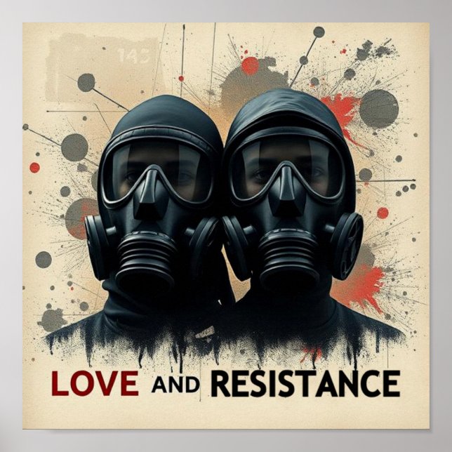 LIEBE & WIDERSTAND Moderne Grafik 2 Poster (Vorne)