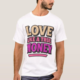 Liebe wie ein echtes Geld Retro-Zitat T-Shirt