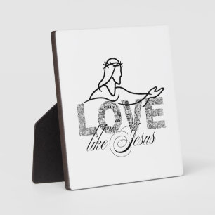 Liebe wie Jesus Christliche Typografie-Design Fotoplatte