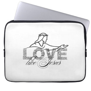 Liebe wie Jesus Christliche Typografie-Design Laptopschutzhülle