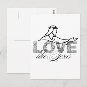 Liebe wie Jesus Christliche Typografie-Design Postkarte
