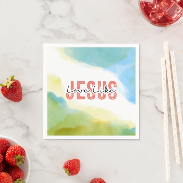 Liebe wie Jesus Christliches Zitat Serviette (Beispiel)