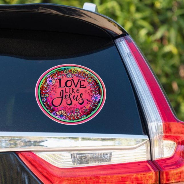 Liebe wie Jesus Floral Pink Inspirivity Sticker (Von Creator hochgeladen)