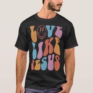 Liebe wie Jesus positive katholische Preppy Retro T-Shirt