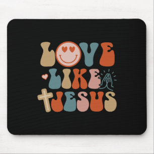 Liebe wie Jesus Retro Groovy Jesus Ostern für die Mousepad