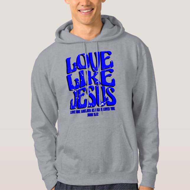 Liebe wie Jesus Retro Hoodie (Vorderseite)