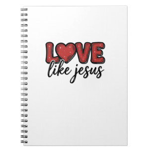 Liebe wie Jesus Vintage-Christen-Shirt-Design_1 Notizblock