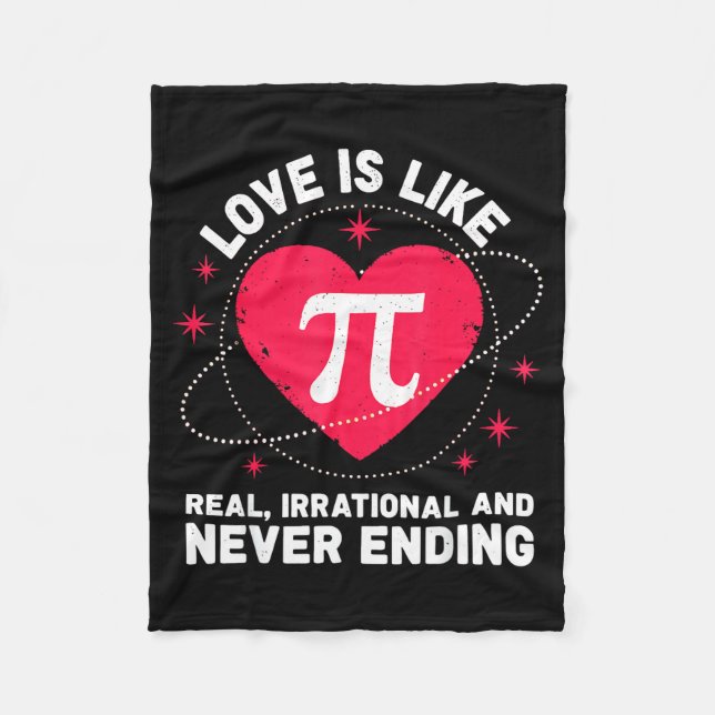 Liebe wie Pi Real Irrational Nie Endender Valentin Fleecedecke (Vorderseite)