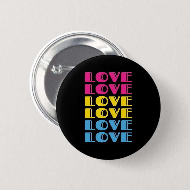 Liebe Wiederholung des LGBTQ-Pansexual-Stolzes Button (Vorne & Hinten)