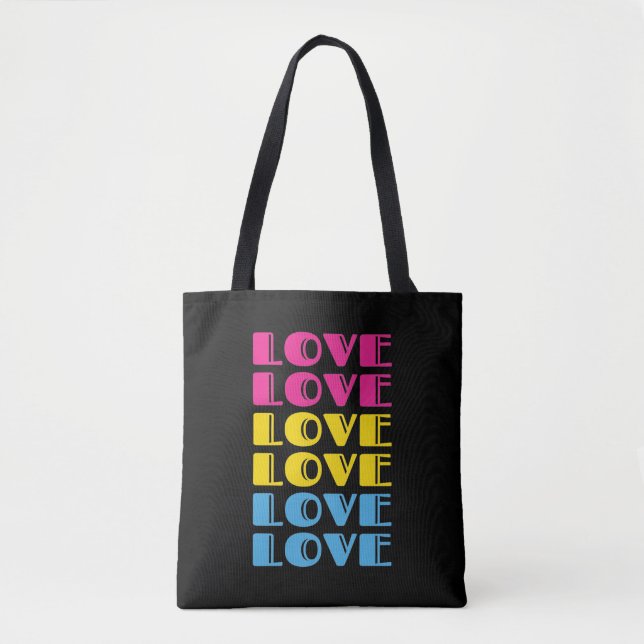 Liebe Wiederholung des LGBTQ-Pansexual-Stolzes Tasche (Vorderseite)