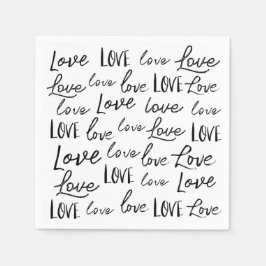 Liebe - Wiederholung - handschriftlich, Skripthoch Serviette