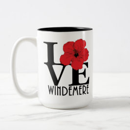 LIEBE Windemere Red Hibiskus 15oz Zweifarbige Tasse