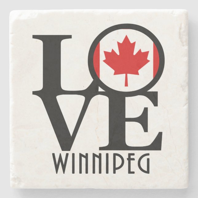 LIEBE Winnipeg Steinuntersetzer (Vorderseite)