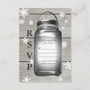 Liebe Winter Scheunenhochzeit RSVP Karte