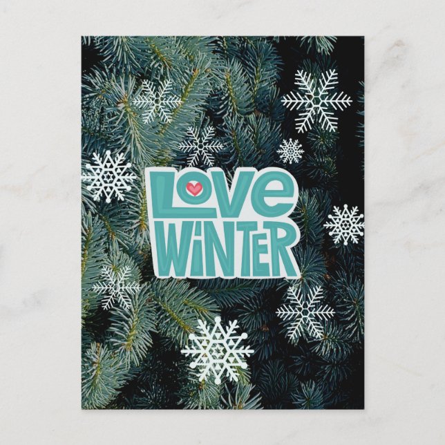 Liebe Winterurlaub Postkarte/Einladung Einladungspostkarte (Vorderseite)