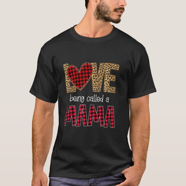 Liebe wird Mama Red Kariert genannt T-Shirt (Vorderseite)