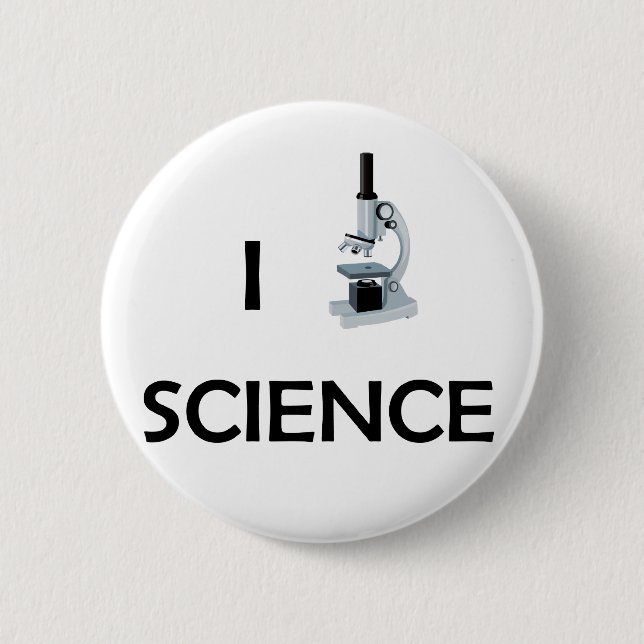 Liebe-Wissenschafts-Mikroskop Button (Vorderseite)