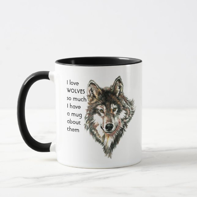 Liebe WOLVES so viel Spaß Zitat Tasse (Links)