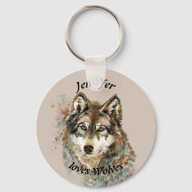 Liebe Wolves Wolf Quote Individuelle Name Personal Schlüsselanhänger (Vorderseite)