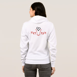 Liebe Womens Hoodies, rot, schwarz, Herz, Typograf Hoodie