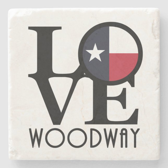 LIEBE Woodway TX Steinuntersetzer (Vorderseite)