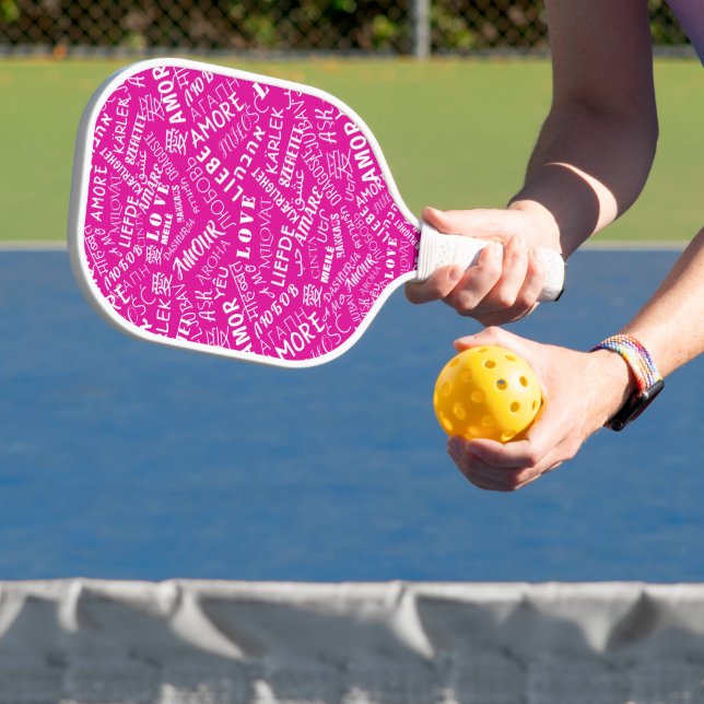 Liebe Word Mehrsprachiger Text Pickleball Paddel Pickleball Schläger (InSitu)