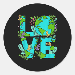 Liebe World - Environmental Protection Earth Day C Runder Aufkleber