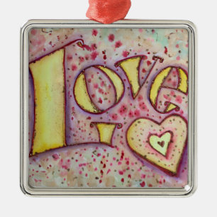 Liebe Wort Inspiration Kunstmalerei Ornament Aus Metall