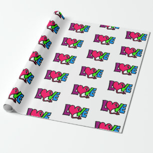 Liebe Wort Kunst Typografie Geschenkpapier