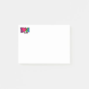 Liebe Wort Kunst Typografie Post-it Klebezettel