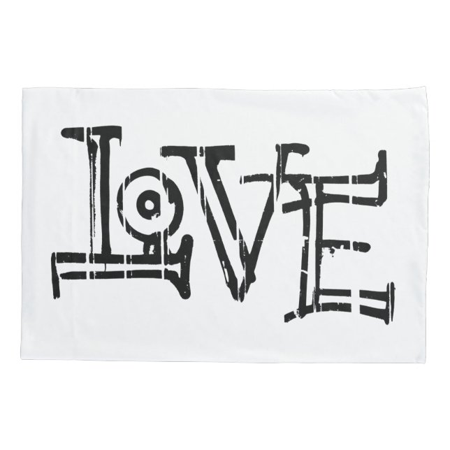 Liebe Wort Typografie Kissenbezug (Rückseite)