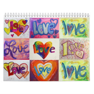 Liebe Wörter XOXO Kunstmalerei Kalender