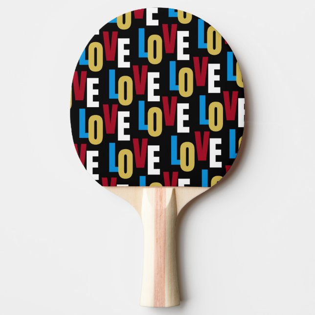 Liebe Wortmuster Tischtennispaddel Tischtennis Schläger (Vorderseite)