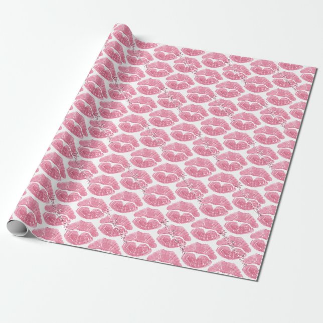 Liebe Wrapping Paper Kisses Personalisierte Gesche Geschenkpapier (Ungerollt)