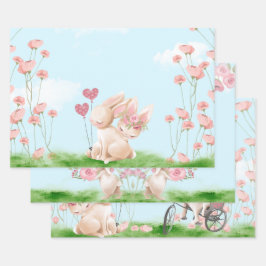 Liebe-Wrapping-Papier-Flachfolien-Set von 3 Geschenkpapier Set